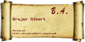 Brejer Albert névjegykártya