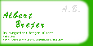 albert brejer business card